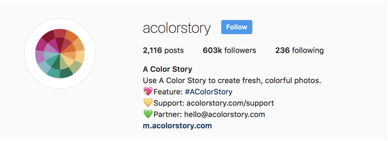 AColourStory Instagram Bio