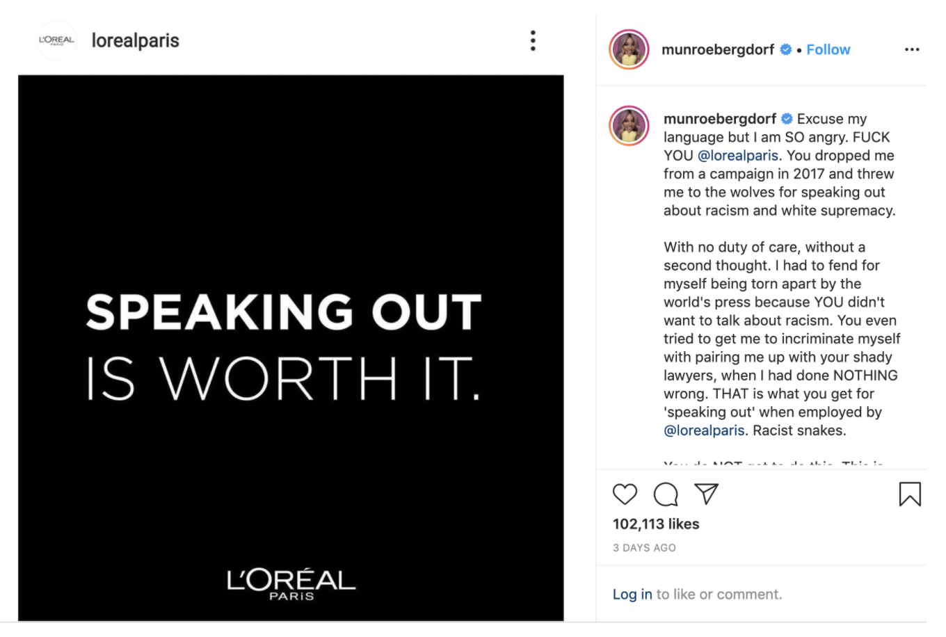 Loreal Paris Black Lives Matter