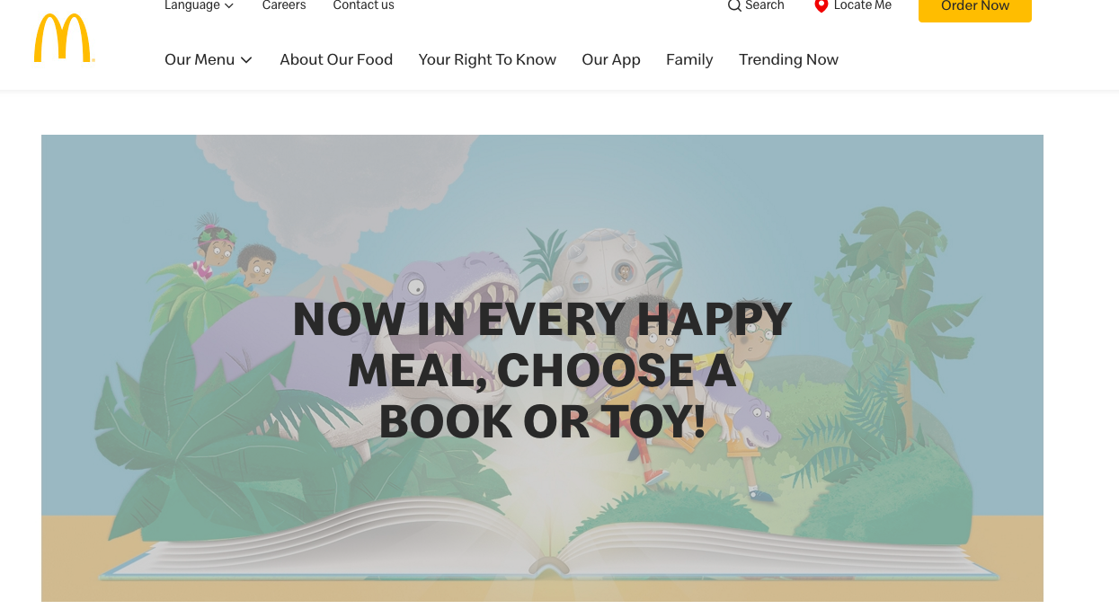 mcdonald's marketing to kids: choose book or toy!