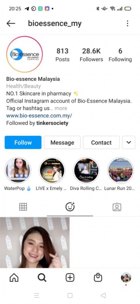 influencer campaign example by Tinker Society, for Bio-essence